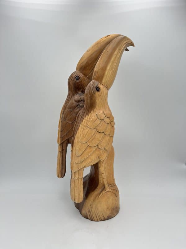 Sculpture en bois sculpté oiseaux