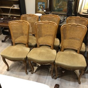 6 chaises dos canné